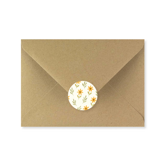 Lot 10 stickers 'Fleurs jaune' 3 cm