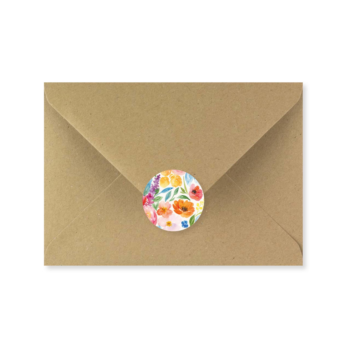 Lot 10 stickers 'Fleurs colorées aquarelle' 4 cm