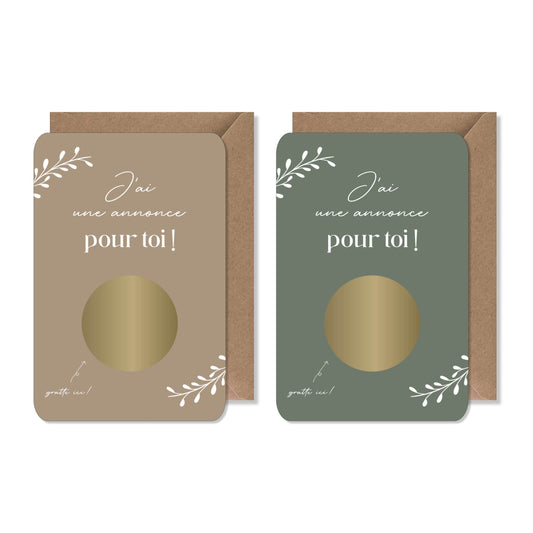 Carte à gratter annonce - papi