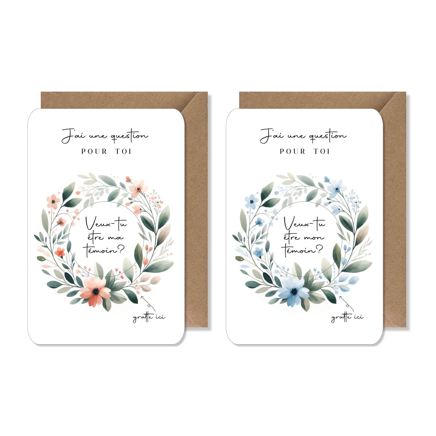 Carte à gratter mariage - mon témoin