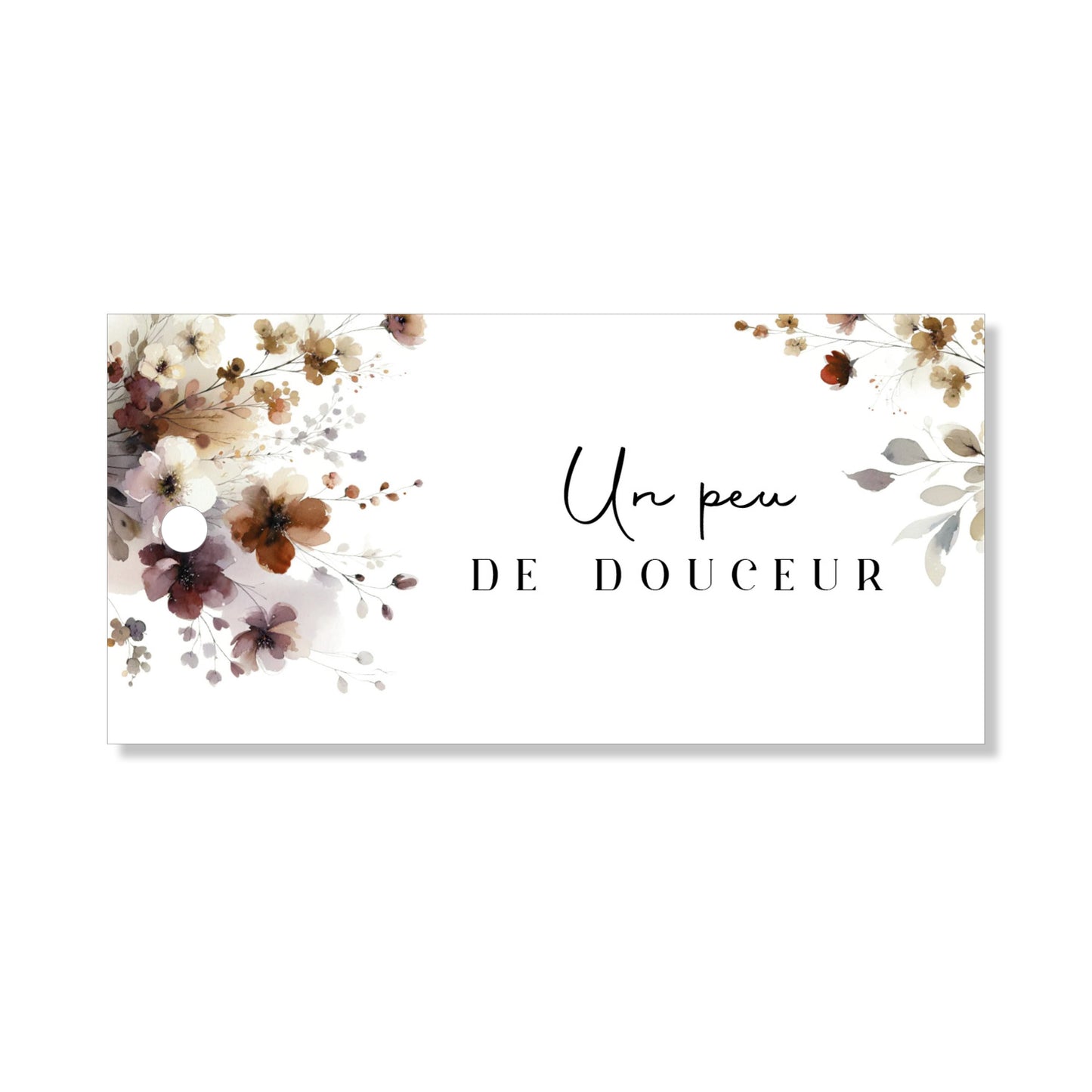 Lot de 6 étiquettes "un peu de douceur" aquarelle fleuri