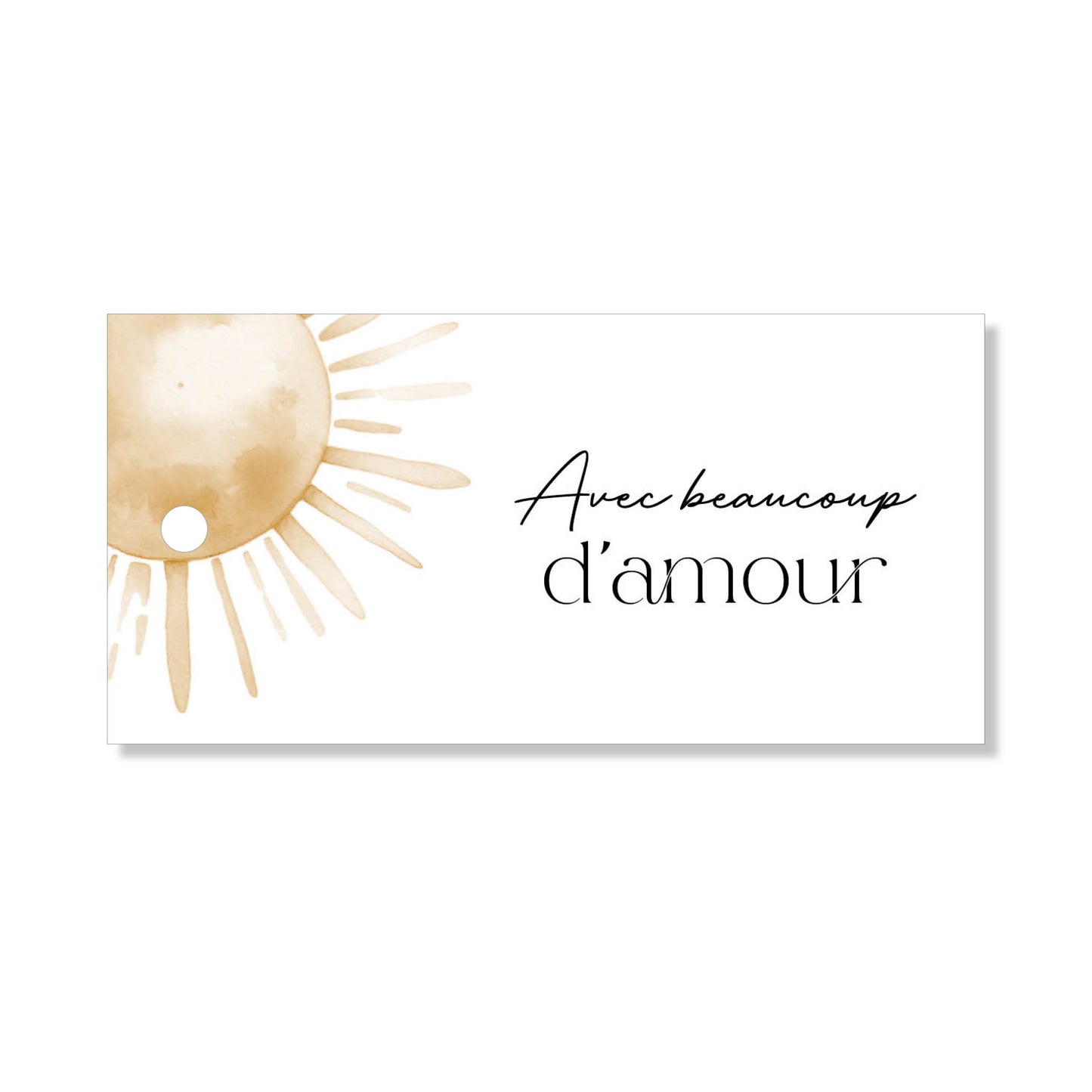 Lot de 6 étiquettes "avec beaucoup d'amour" soleil