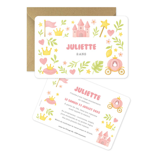 invitation anniversaire fille princesse