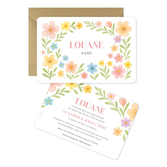 invitation anniversaire fleurs sauvages
