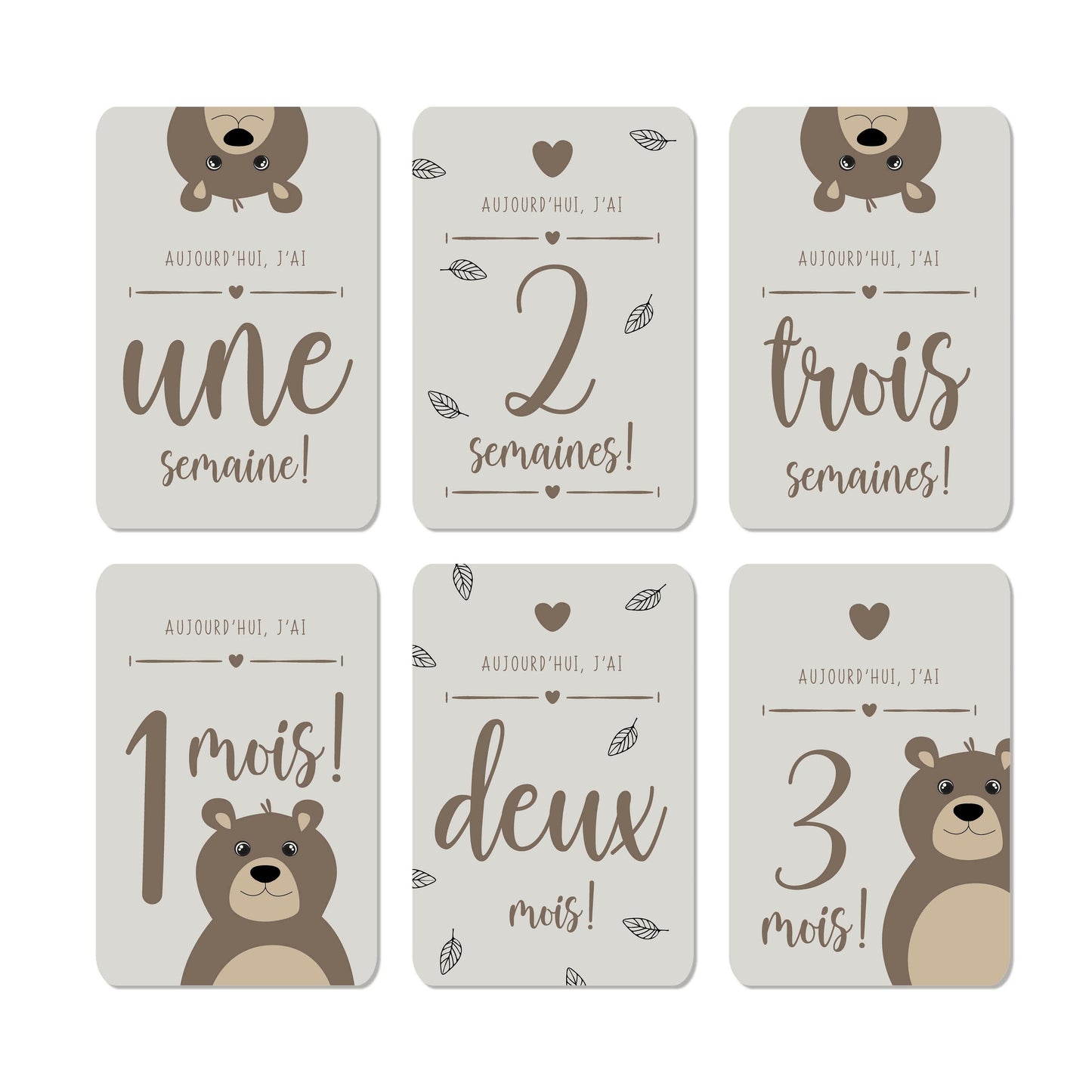 CARTES ÉTAPES MILESTONE ‘MA PREMIÈRE ANNÉE’ BEAR - Seven Paper