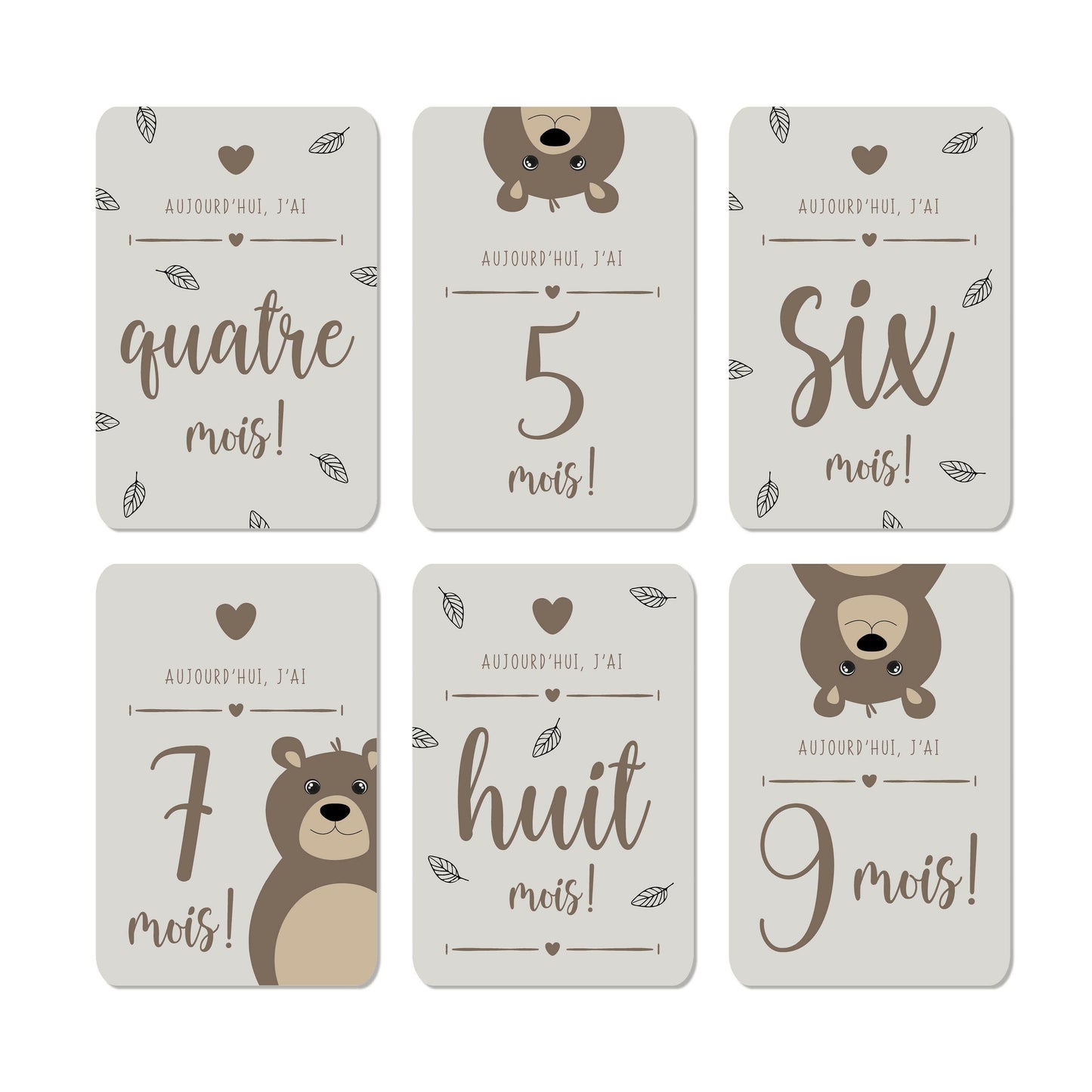 CARTES ÉTAPES MILESTONE ‘MA PREMIÈRE ANNÉE’ BEAR - Seven Paper