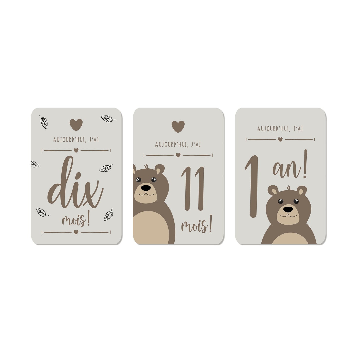 CARTES ÉTAPES MILESTONE ‘MA PREMIÈRE ANNÉE’ BEAR - Seven Paper