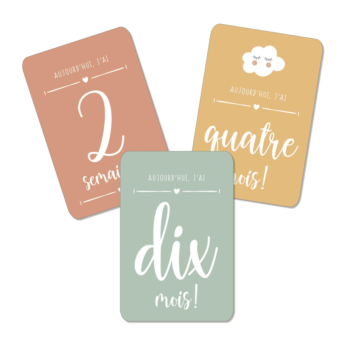CARTES ÉTAPES MILESTONE ‘MA PREMIÈRE ANNÉE’ ÉTOILES, NUAGE, LUNE - Seven Paper