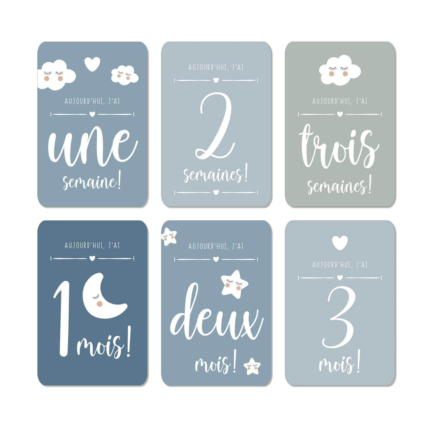 CARTES ÉTAPES MILESTONE ‘MA PREMIÈRE ANNÉE’ BLEU - Seven Paper