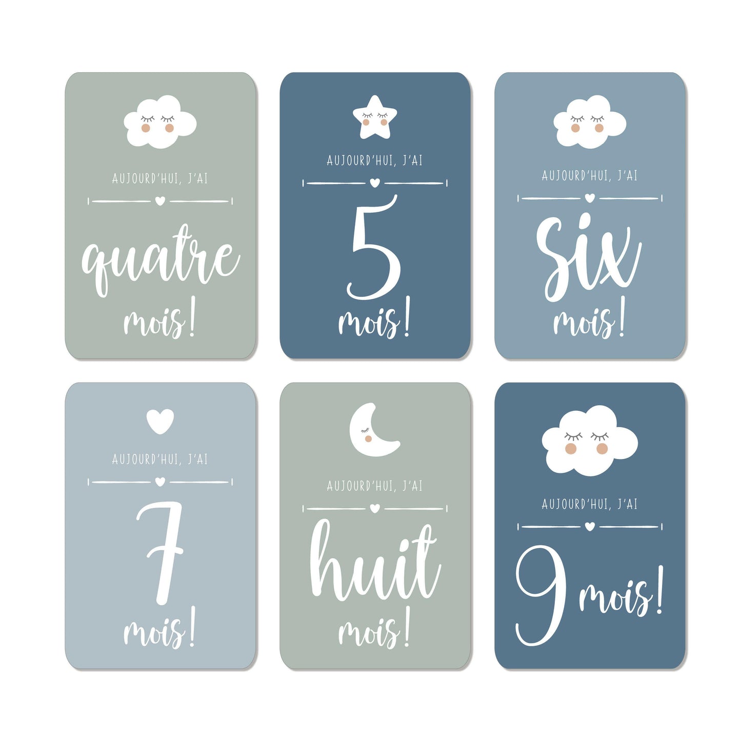 CARTES ÉTAPES MILESTONE ‘MA PREMIÈRE ANNÉE’ BLEU - Seven Paper