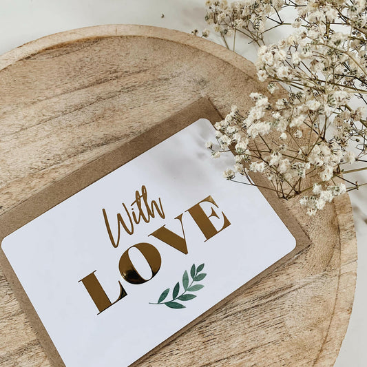 CARTE DE VOEUX "WITH LOVE" GOLD - SEVEN PAPER