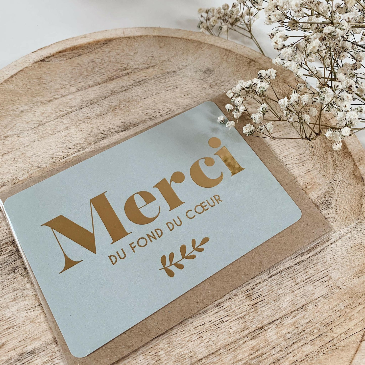 CARTE DE VOEUX "MERCI DU FOND DU COEUR" GOLD - SEVEN PAPER