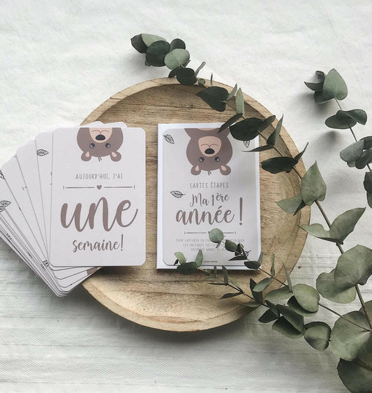 CARTES ÉTAPES MILESTONE ‘MA PREMIÈRE ANNÉE’ BEAR - SEVEN PAPER