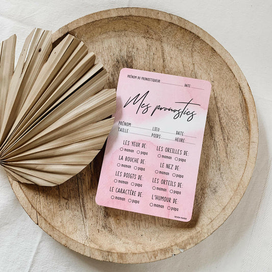CARTES NAISSANCE ‘LES PRONOSTICS’ BABY SHOWER ROSE - SEVEN PAPER