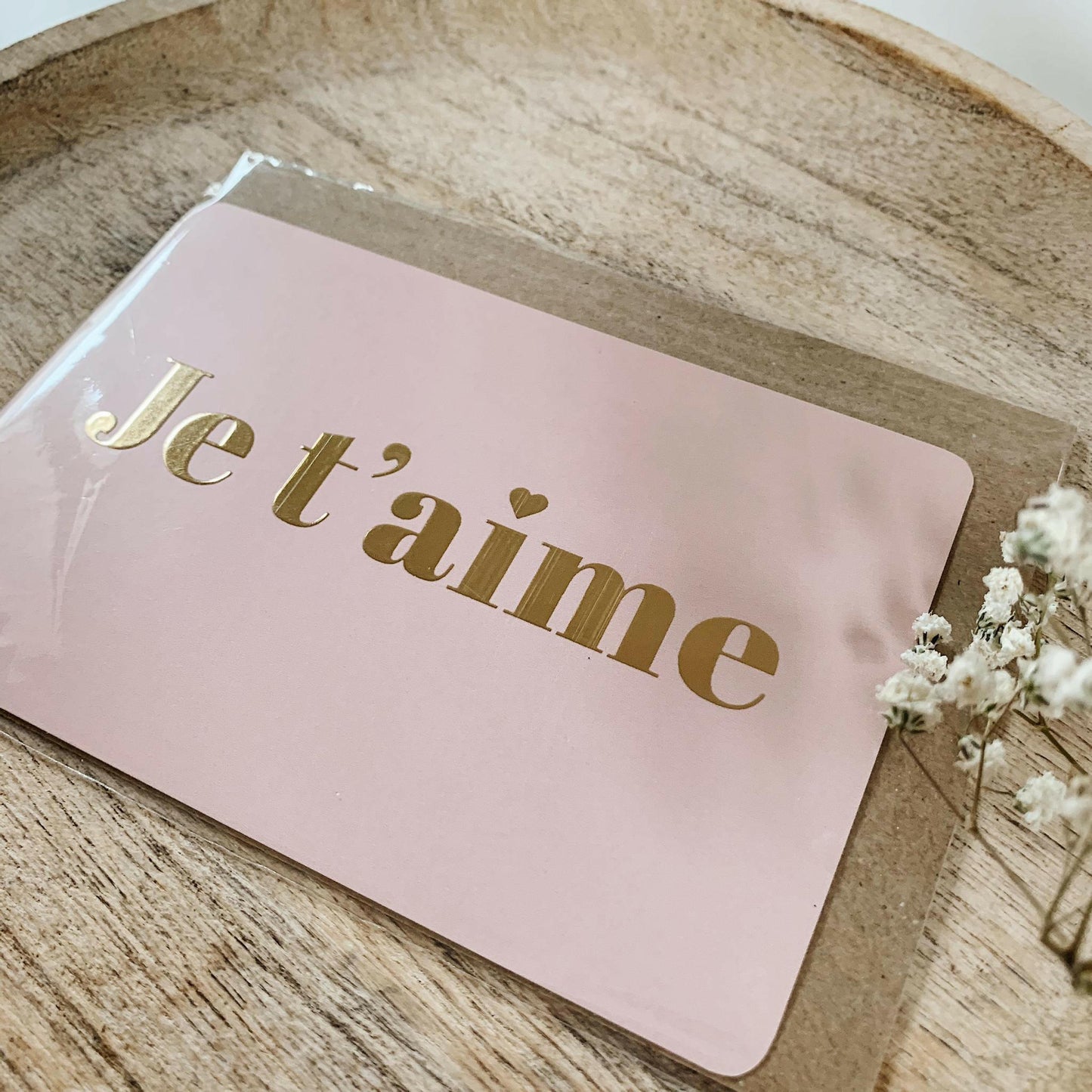 CARTE DE VOEUX "JE T'AIME" GOLD - SEVEN PAPER