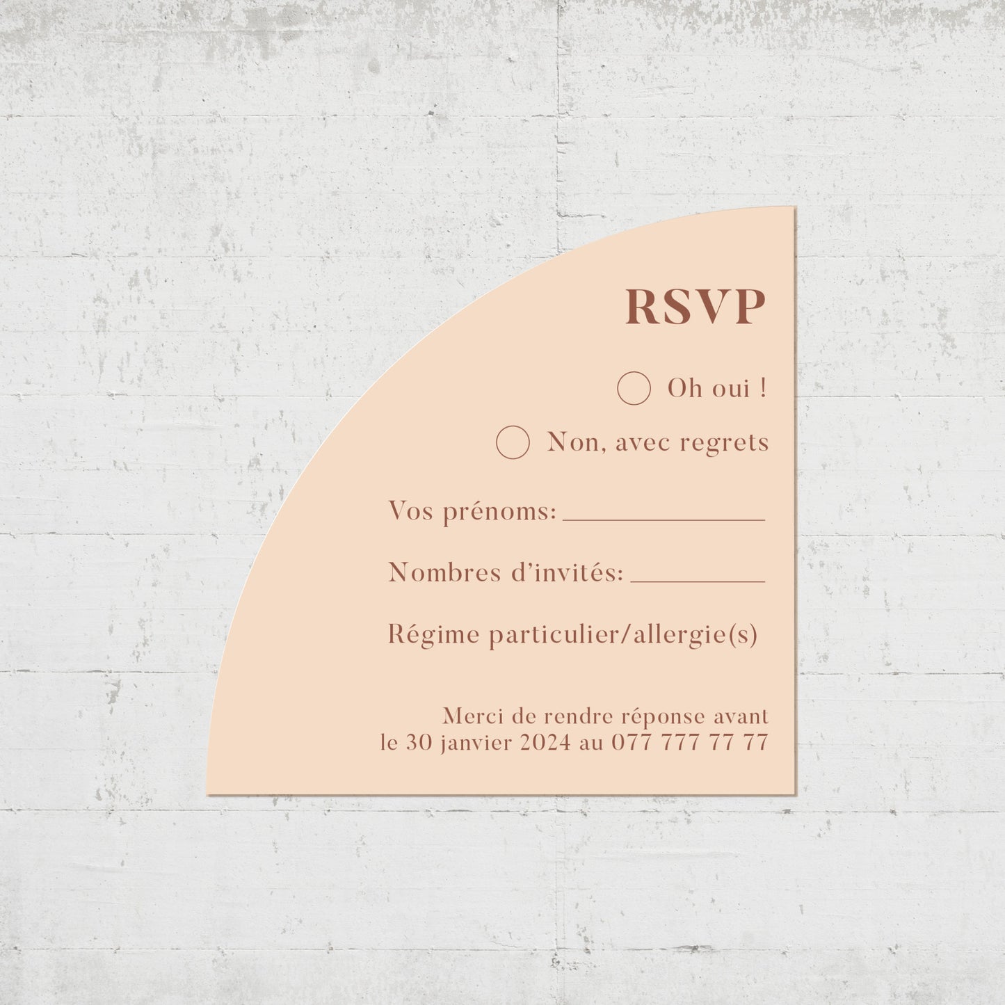 PACK faire-part + carton soirée + carton RSVP - Peach