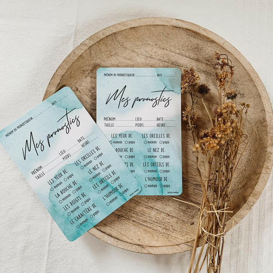CARTES NAISSANCE ‘LES PRONOSTICS’ BABY SHOWER BLEU - SEVEN PAPER