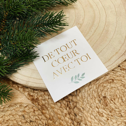CARTE DE VŒUX "DE TOUT COEUR AVEC TOI" GOLD - SEVEN PAPER