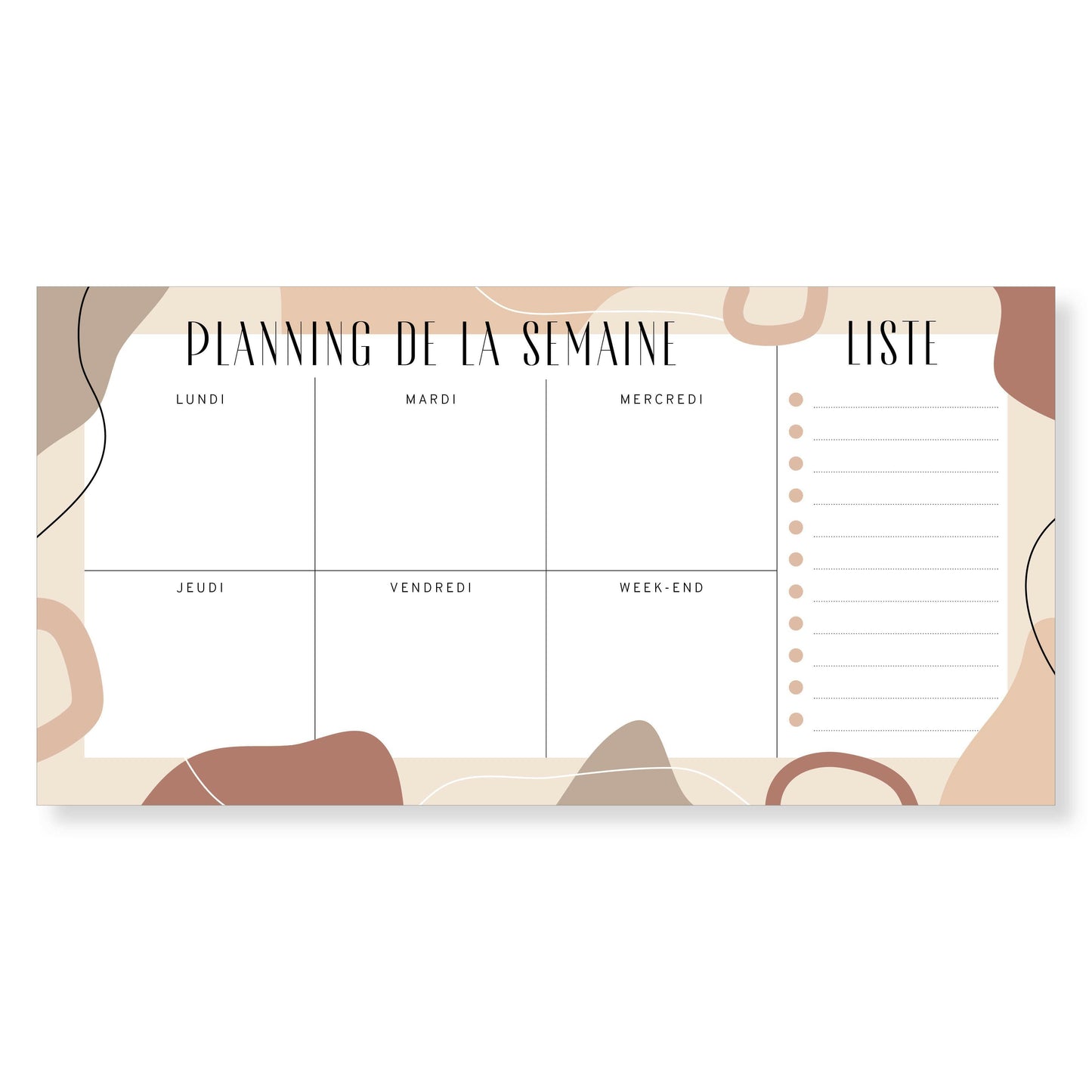 Bloc-notes semainier - nude