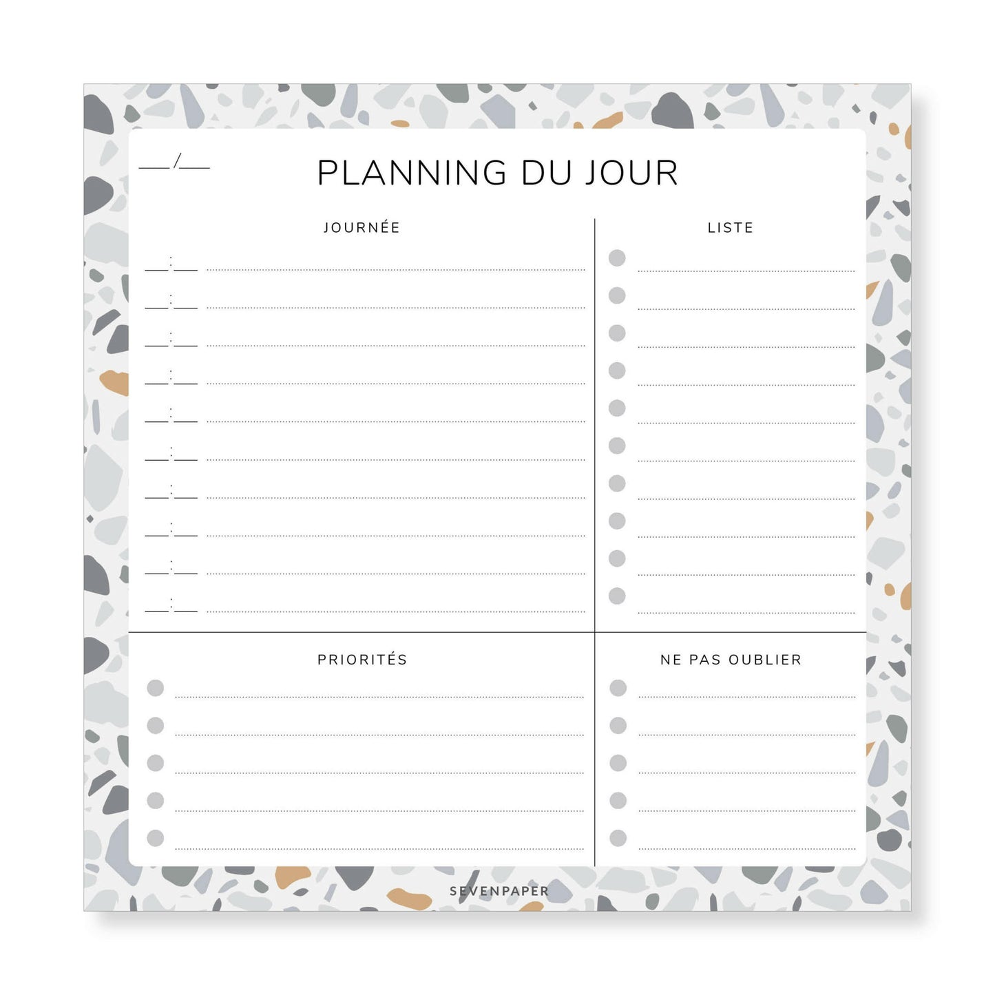 Bloc-notes planning de la journée - terrazzo