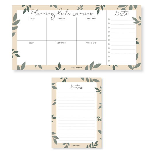 Bloc-notes semainier - lichen