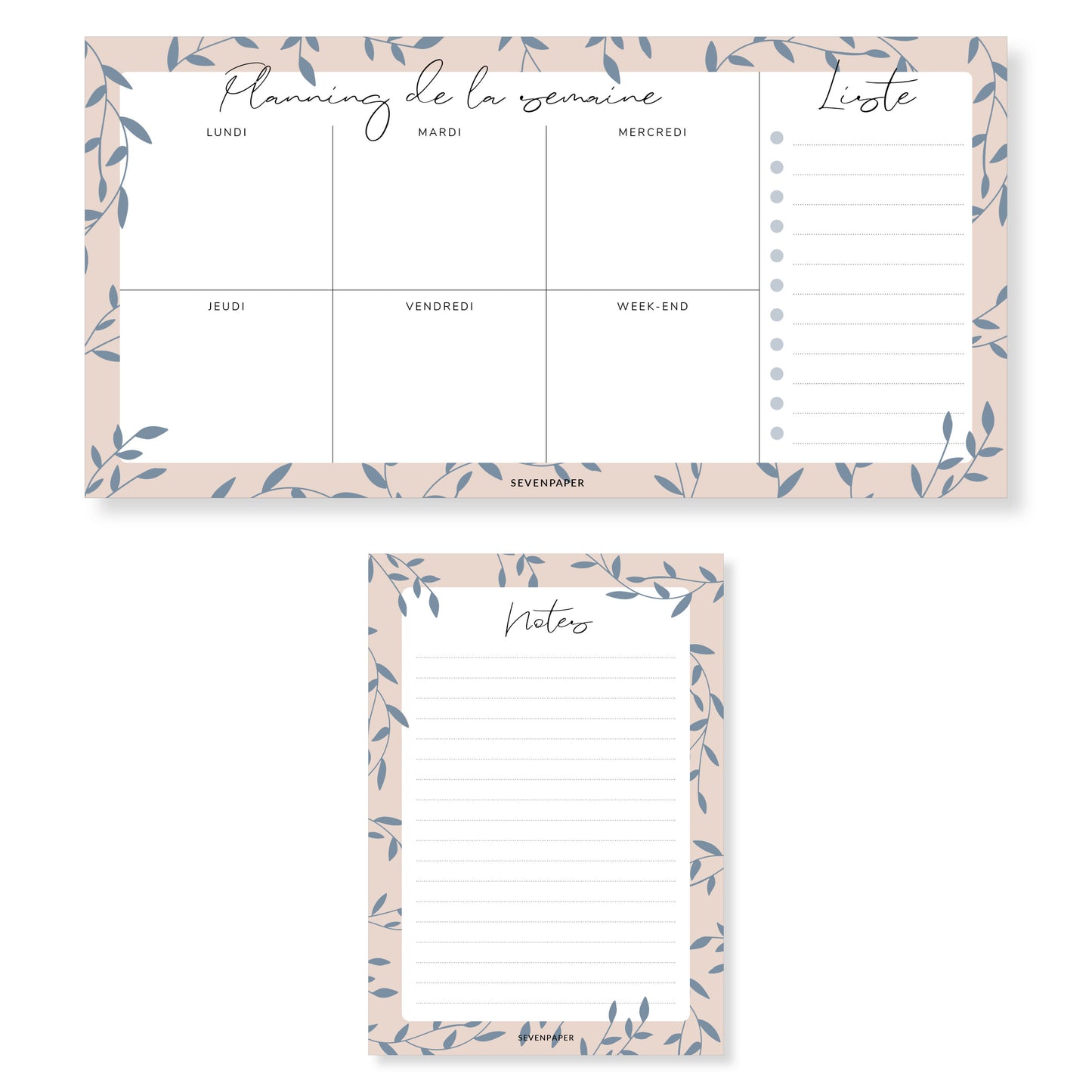 Bloc-notes semainier - fleurs sauvages