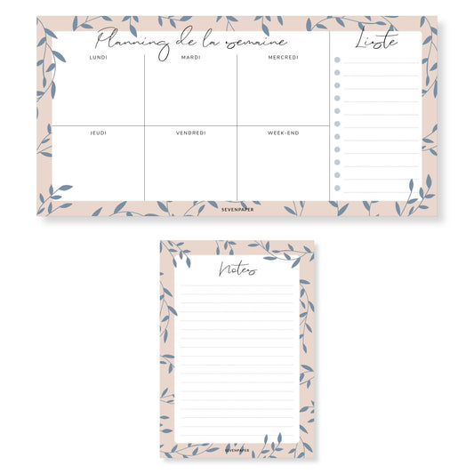 Bloc-notes semainier - fleurs sauvages