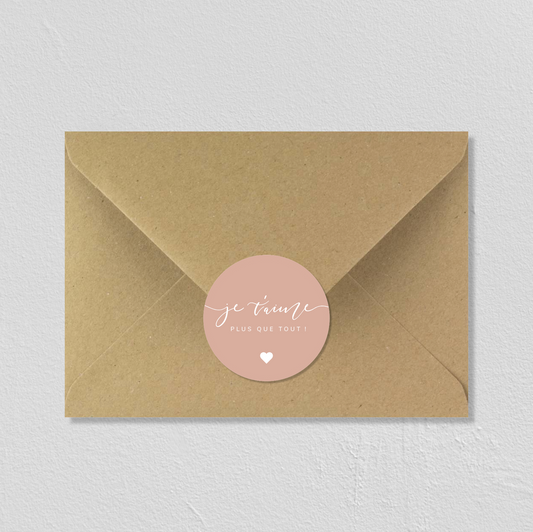 STICKERS "JE T'AIME PLUS QUE TOUT" 5CM - SEVEN PAPER