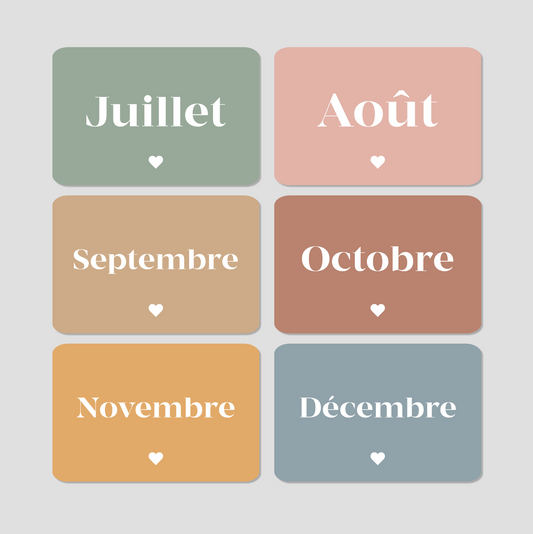 12 CARTES POSTALES "LES MOIS" - SEVEN PAPER