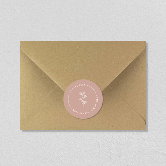 STICKERS "JAMAIS LOIN DU COEUR" 5CM - SEVEN PAPER