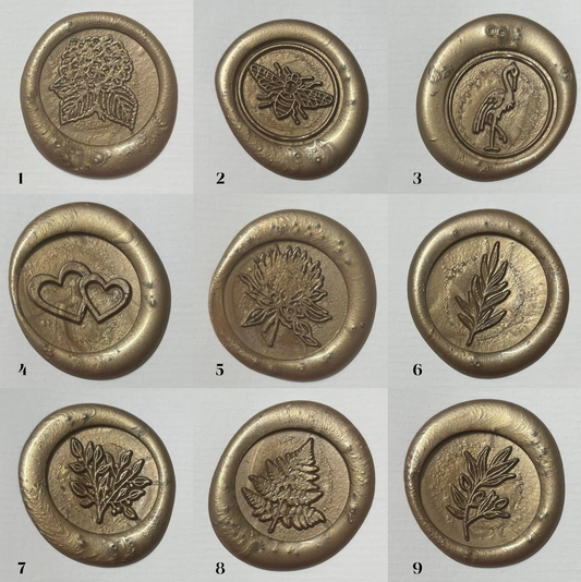 Set mit 5 Wachsstempel Modell 12 - Hortensie