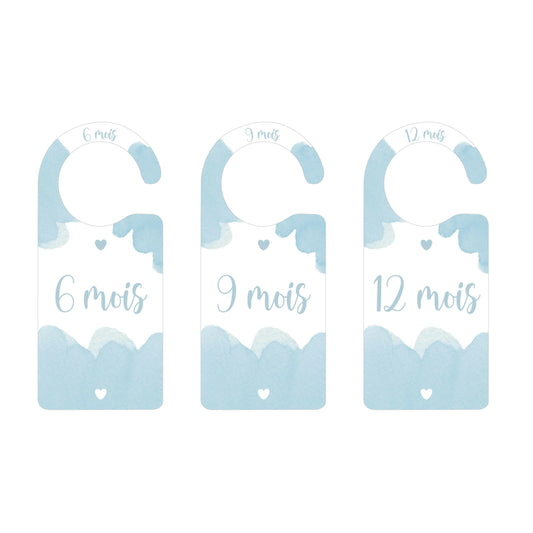 Séparateur penderie bébé bleu - 9 pièces - SEVEN PAPER
