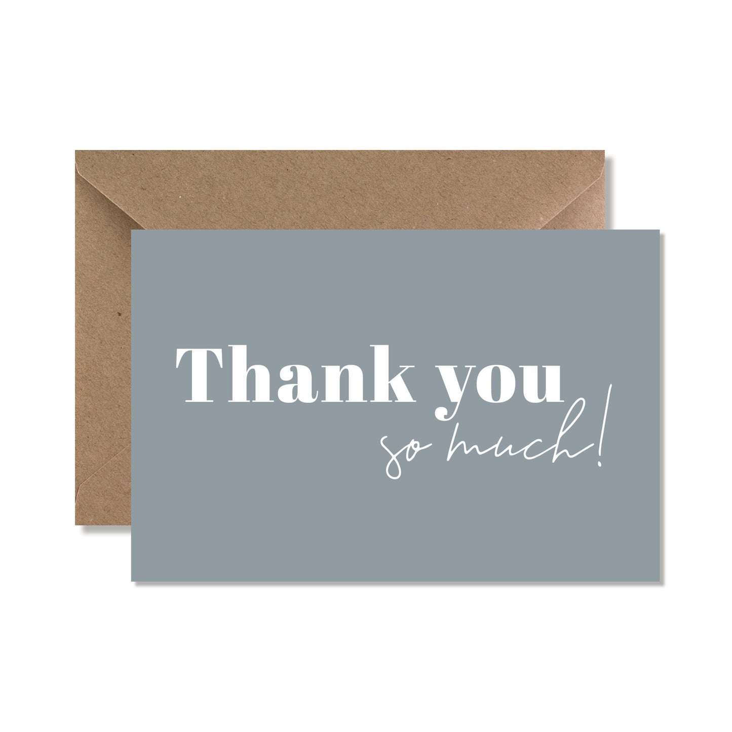 Carte de vœux A6 "thank you so much" bleu