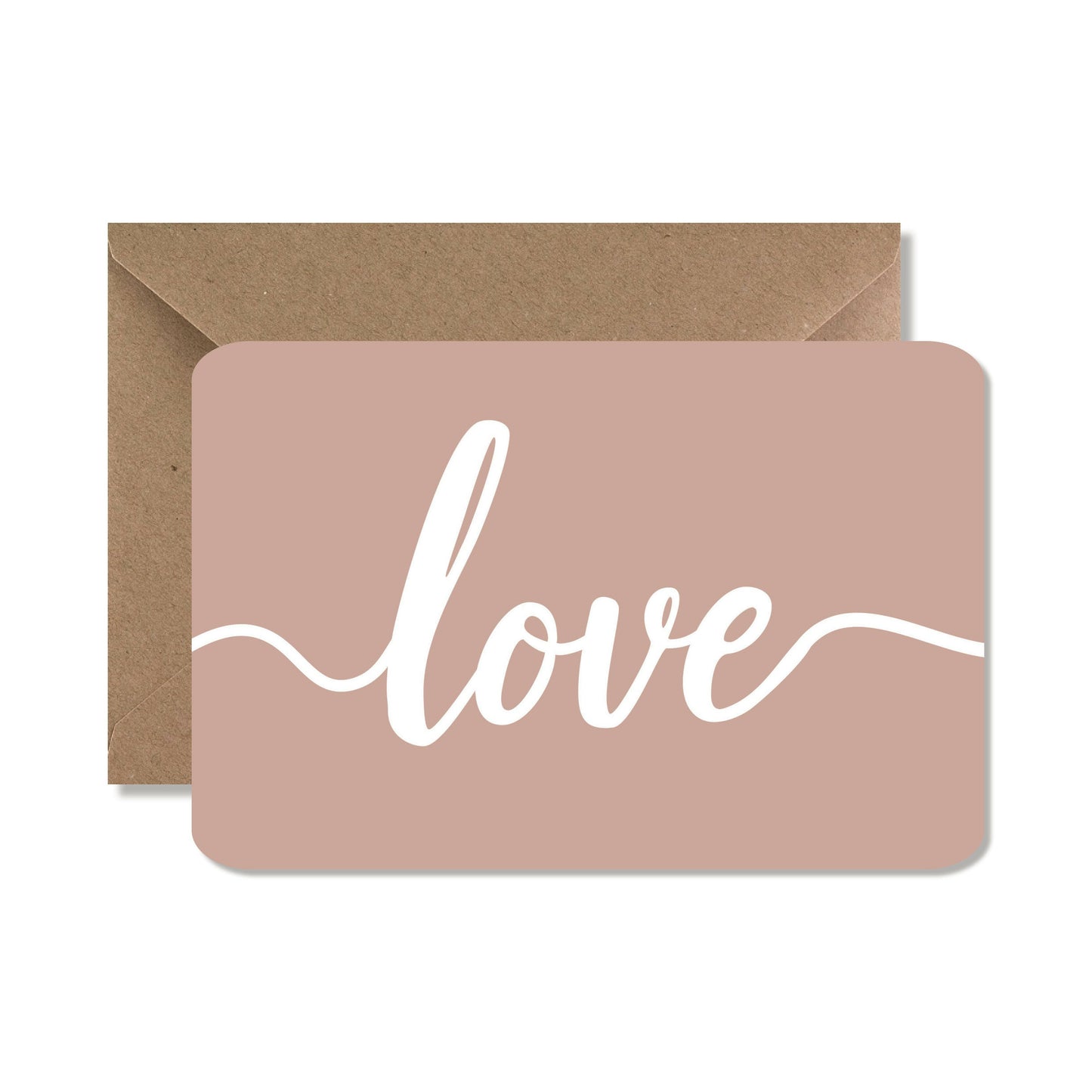 Carte de vœux A6 "love" rose