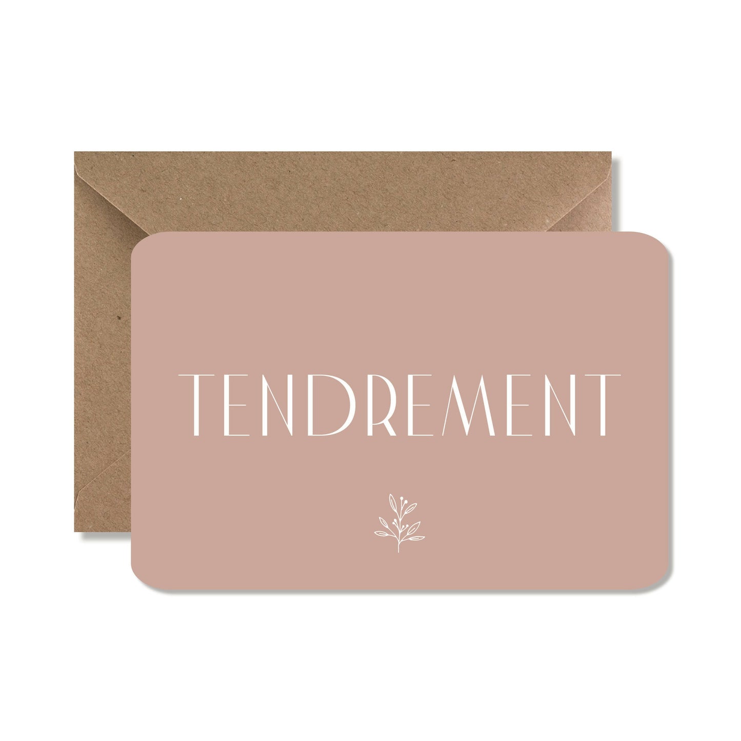 Carte de vœux A6 "tendrement" rose