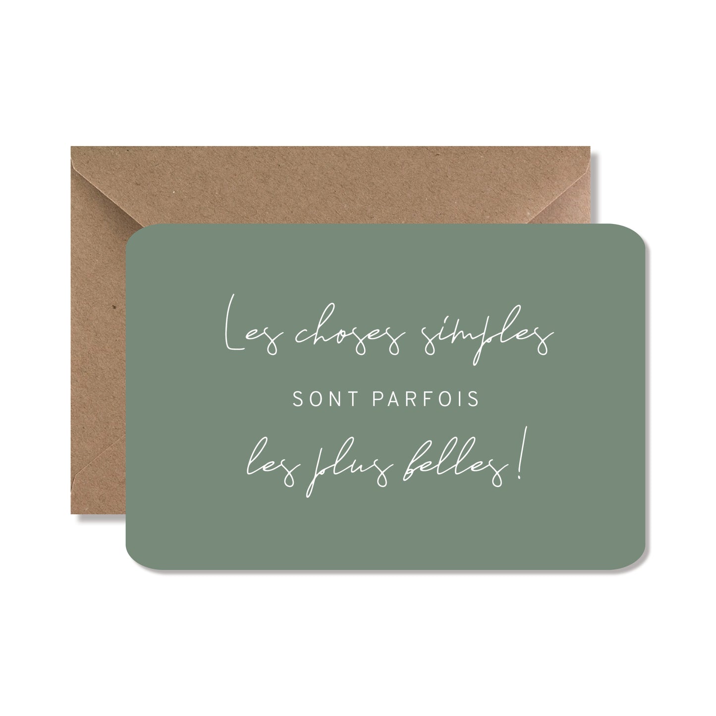 Carte de vœux A6 "les choses les plus simples sont parfois les plus belles" vert