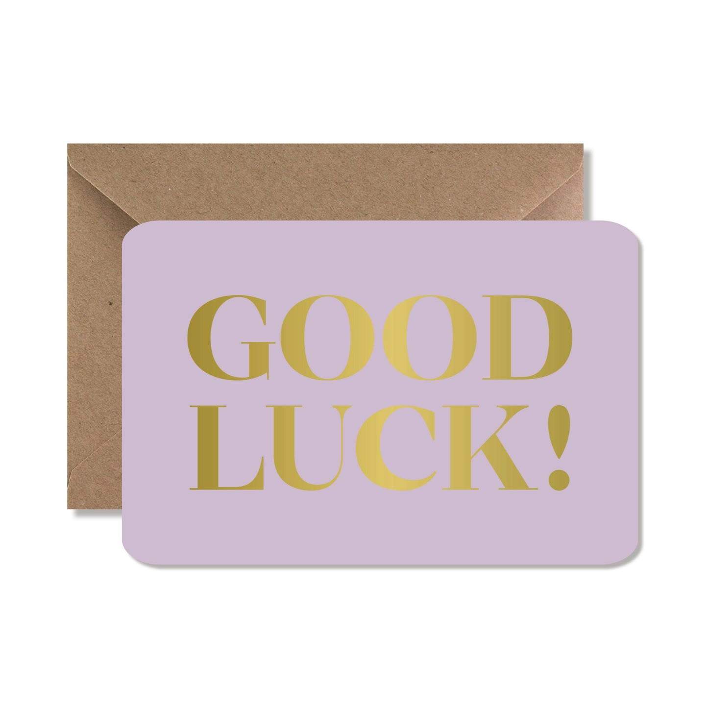 Carte de vœux A6 "good luck" lilas gold