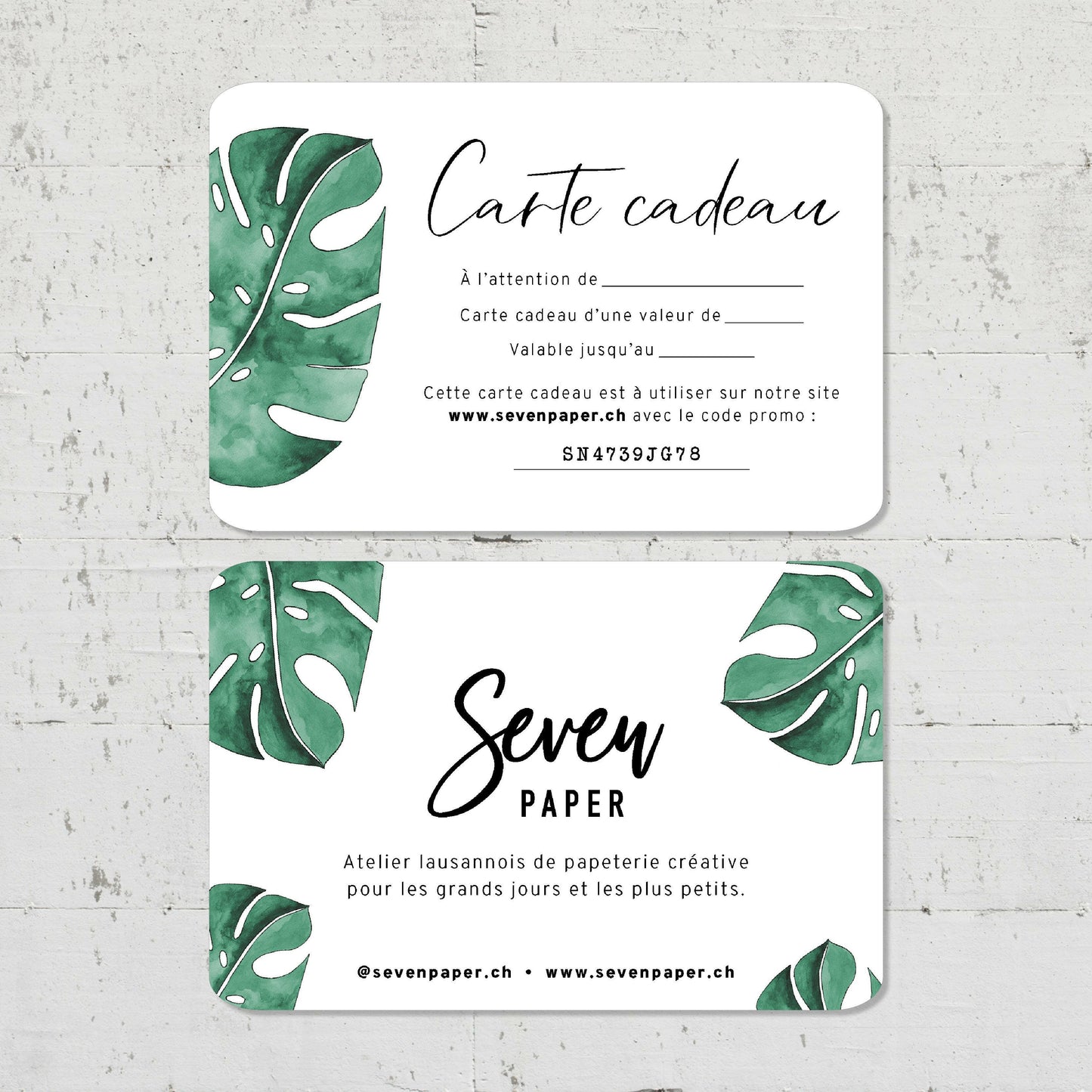 CARTE CADEAU - SEVEN PAPER