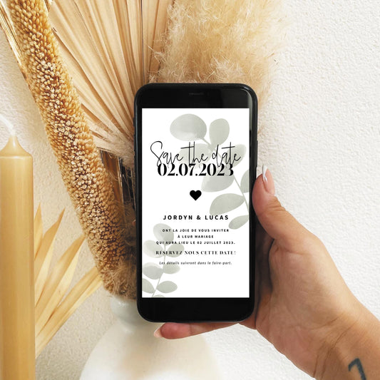 Save the date numérique classique couleurs