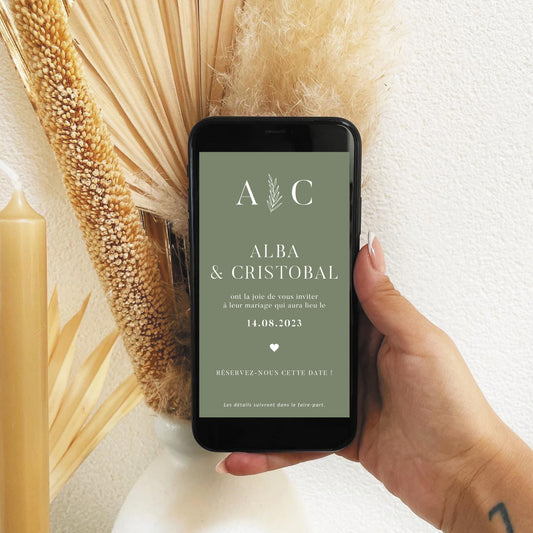 Save the date numérique élégant couleurs