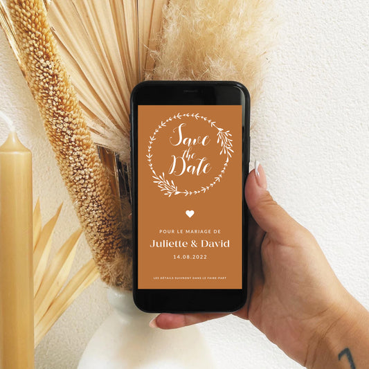Save the date numérique couronne couleurs