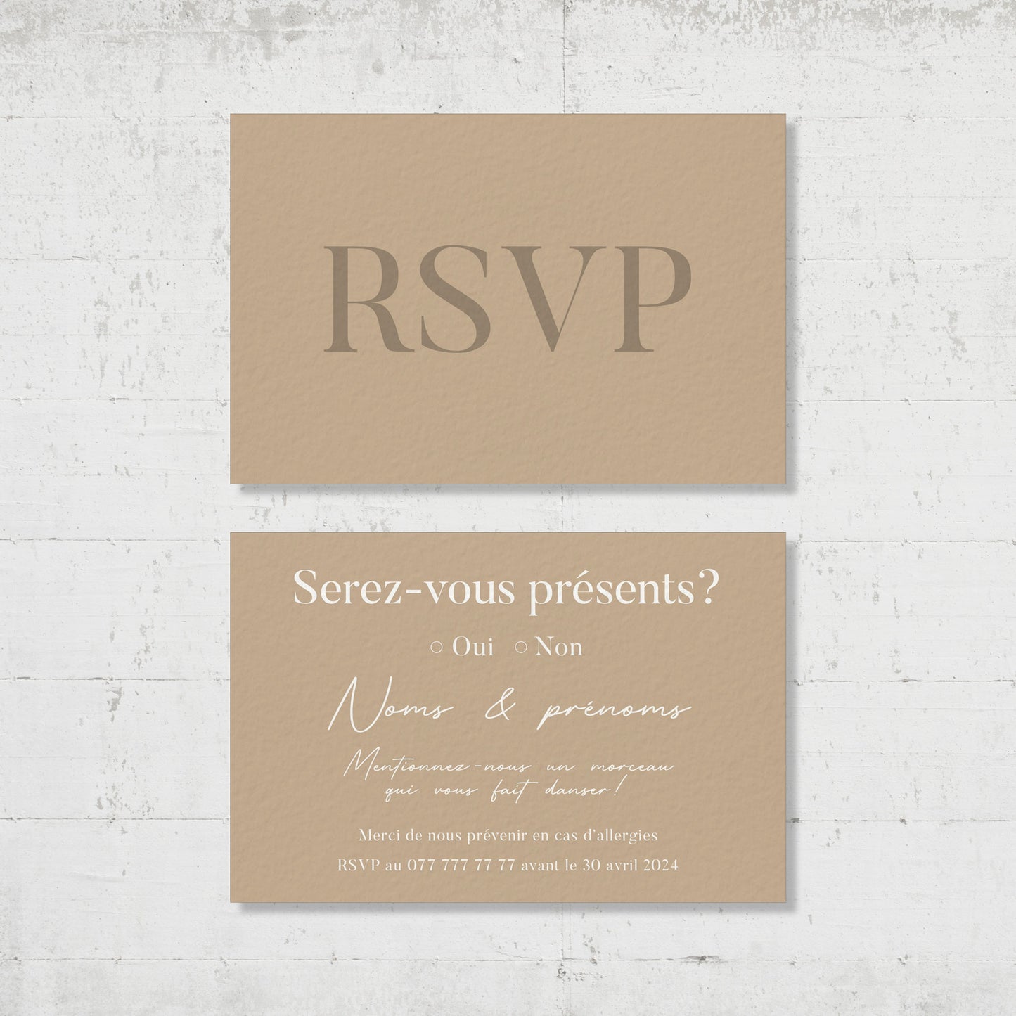 PACK faire-part + carton soirée + carton RSVP - Cinnamon