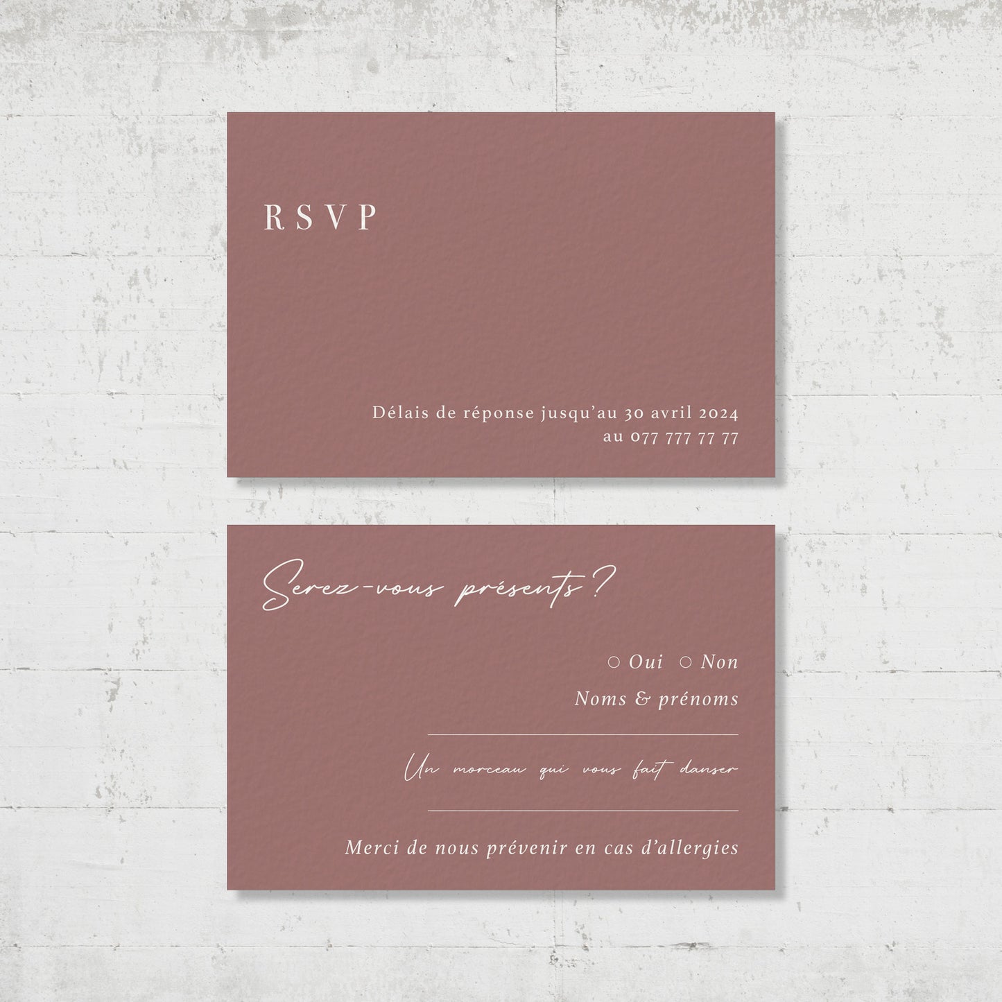 PACK faire-part + carton soirée + carton RSVP - Blush