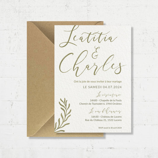 PACK faire-part + un carton supplémentaire - Absinthe