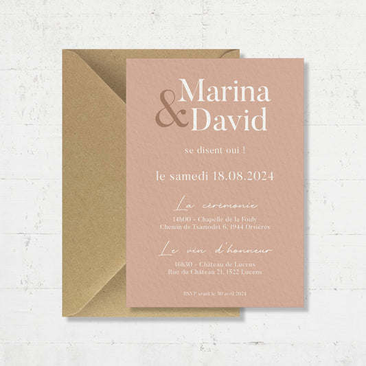 PACK faire-part + carton soirée + carton RSVP - Salmon