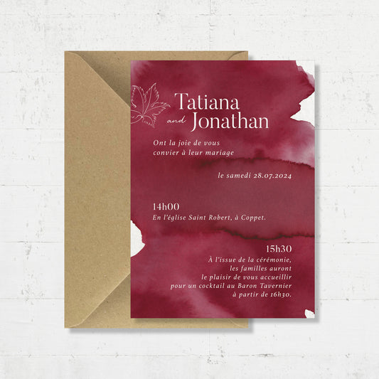 PACK faire-part + carton soirée + carton RSVP - Vine