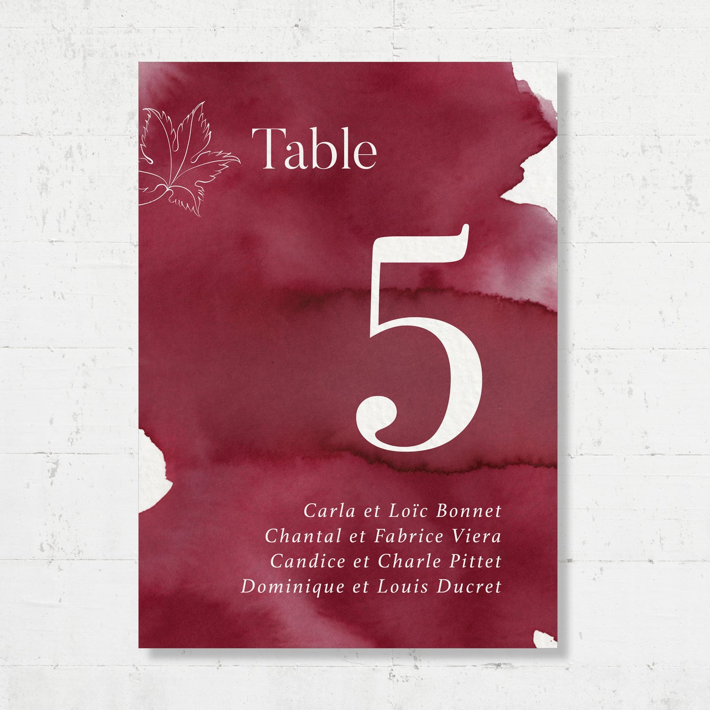 Plan de table - Vine