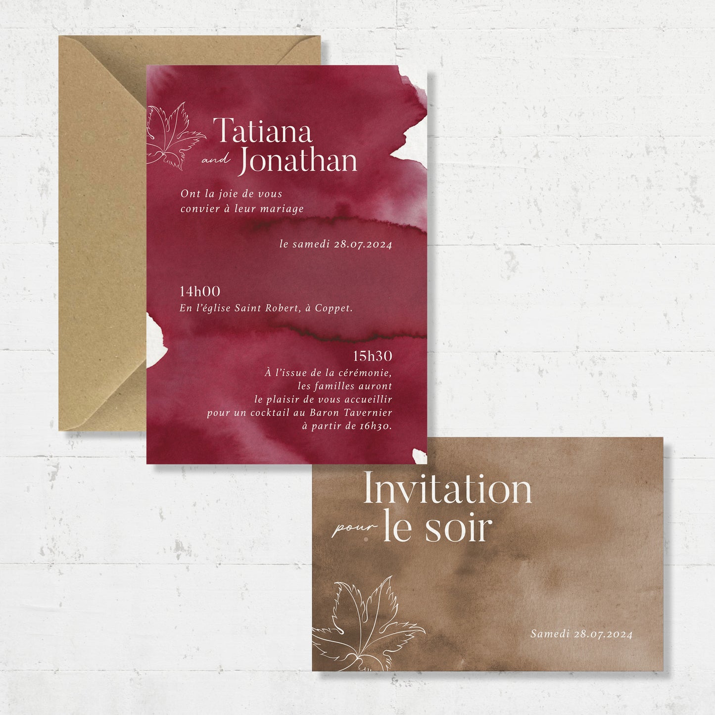 PACK faire-part + un carton supplémentaire - Vine