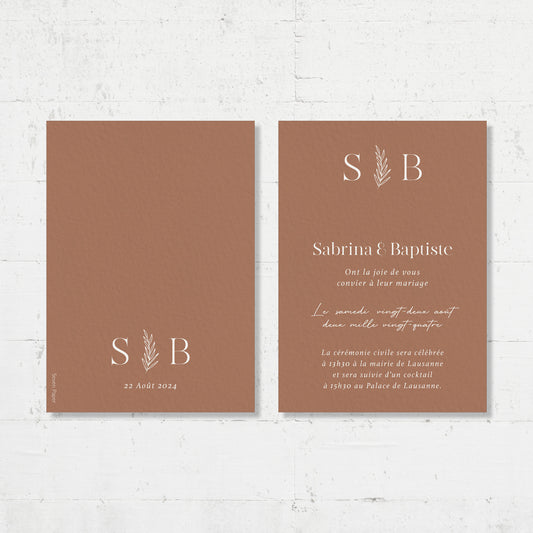 Faire-part de mariage - Chai