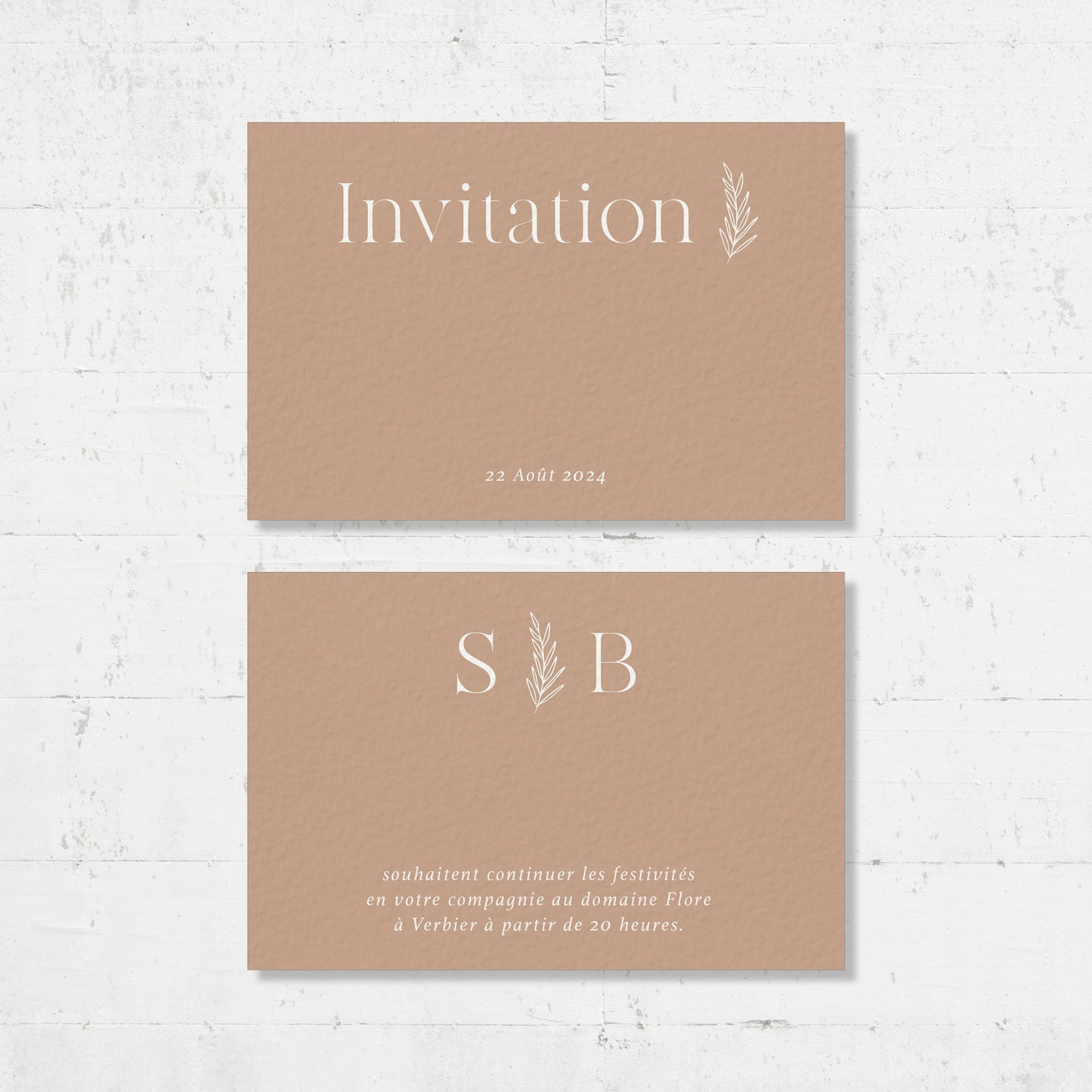 PACK faire-part + carton soirée + carton RSVP - Chai